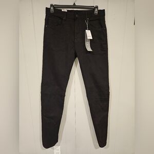 Smoke Rise Jeans Mens 34X34 Black Straight Leg Dark Wash Moto Streetwear